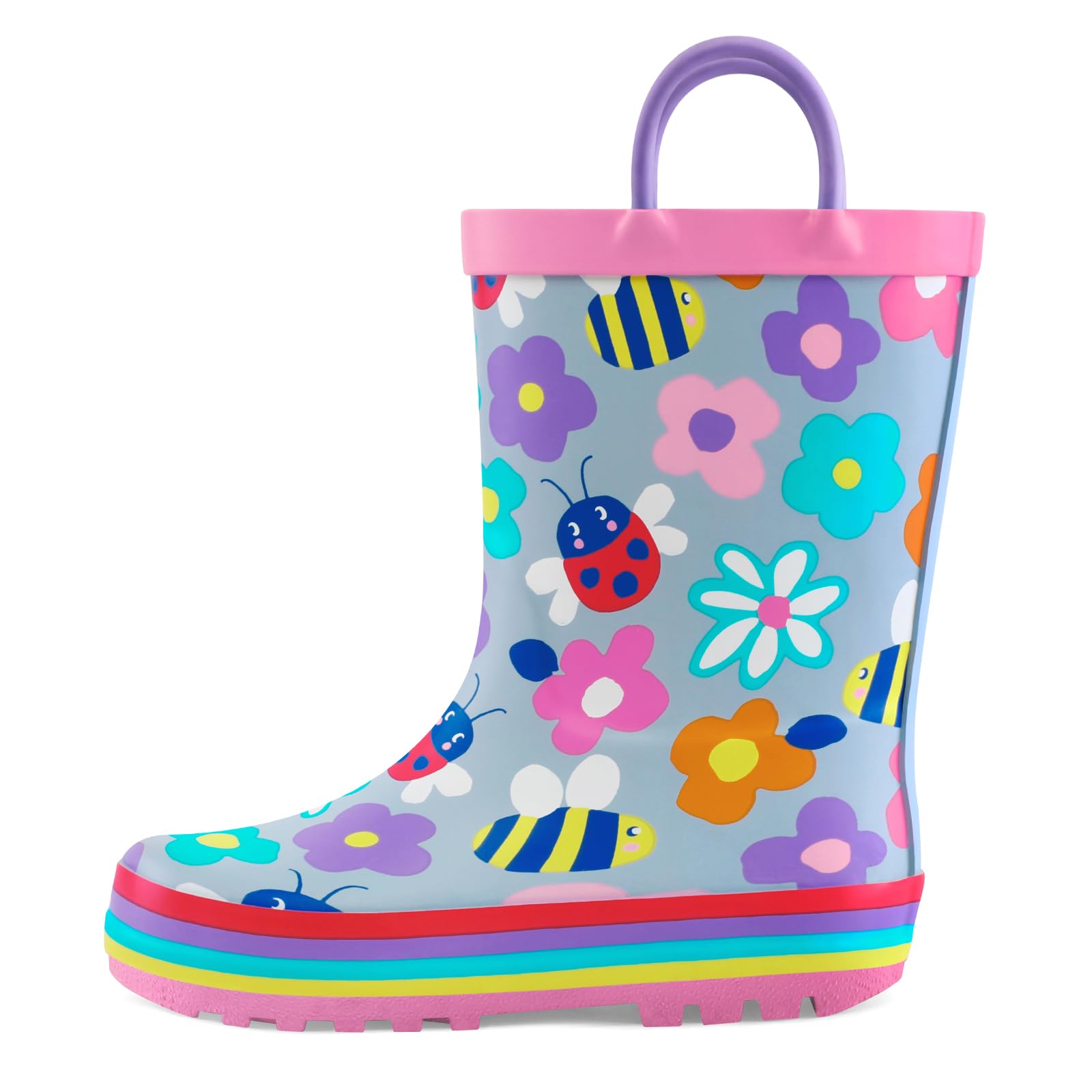 Cute Floral Cartoon Print Rain Boots