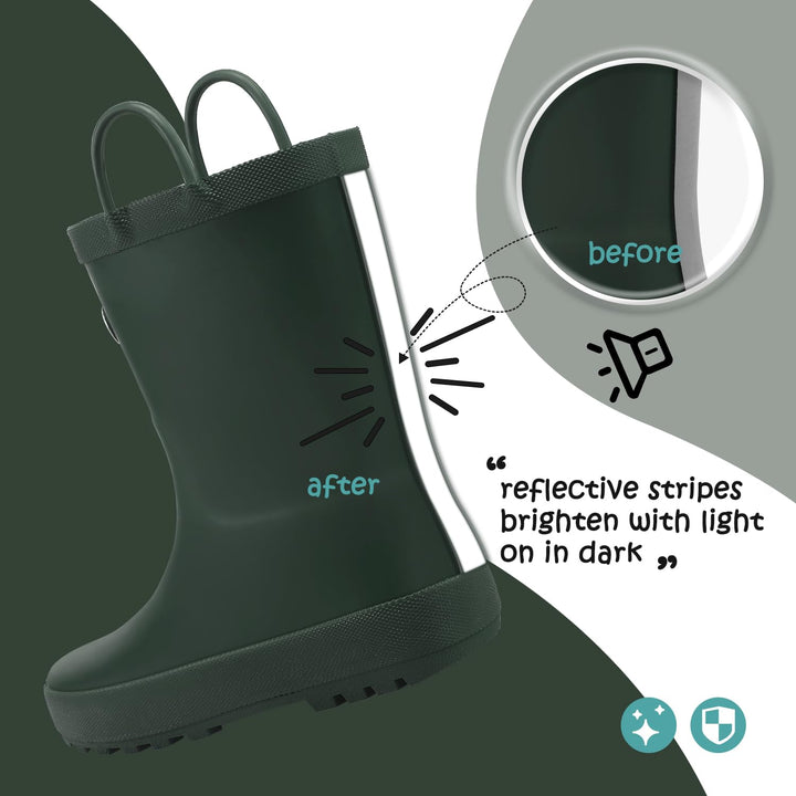 Solid Matte Easy-On Handle Rain Boots