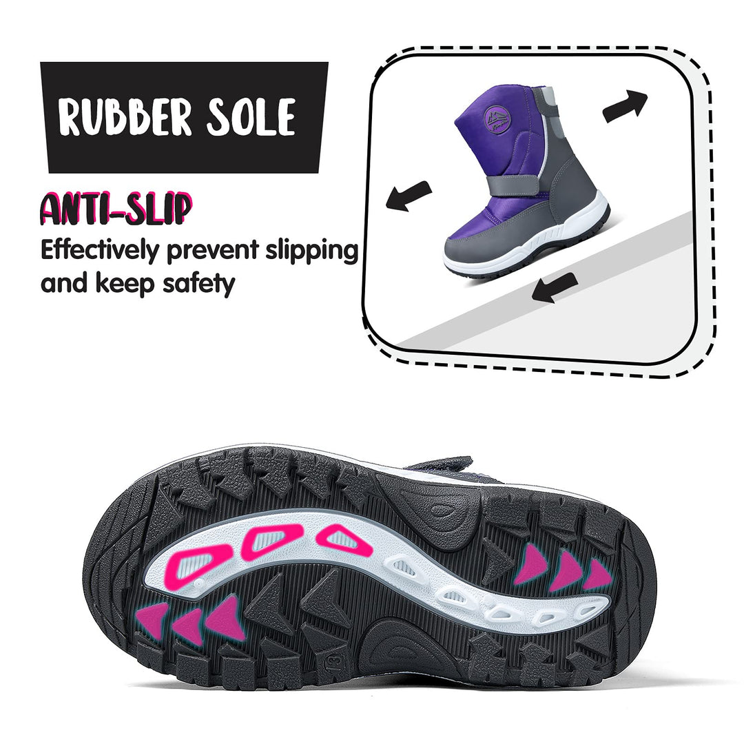 Pink/Purple Mountain Icons Insulated Waterproof Snow Boots
