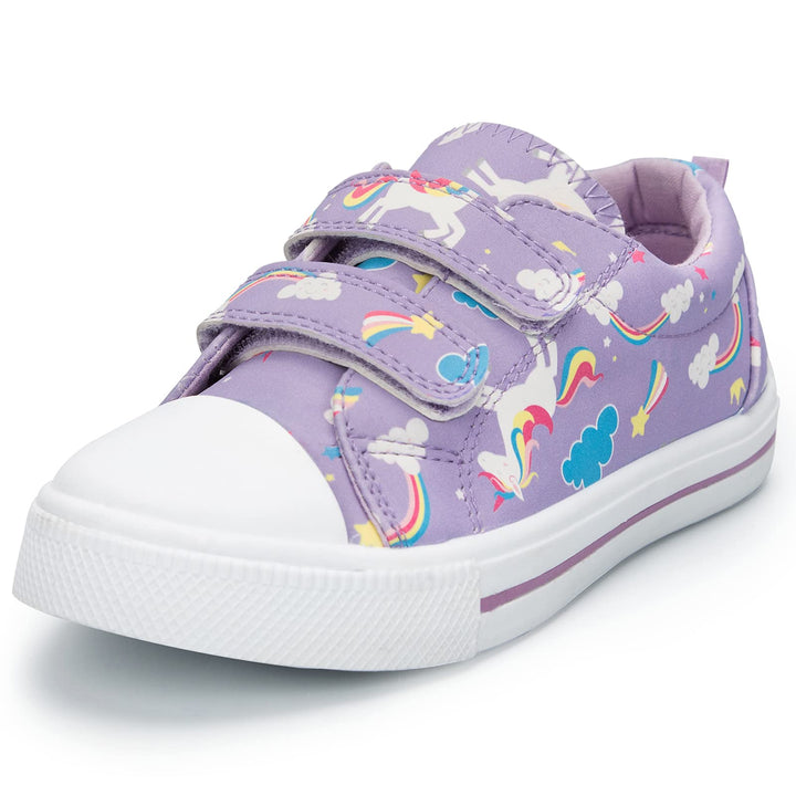 Purple Cartoon Unicorn Canvas Sneakers