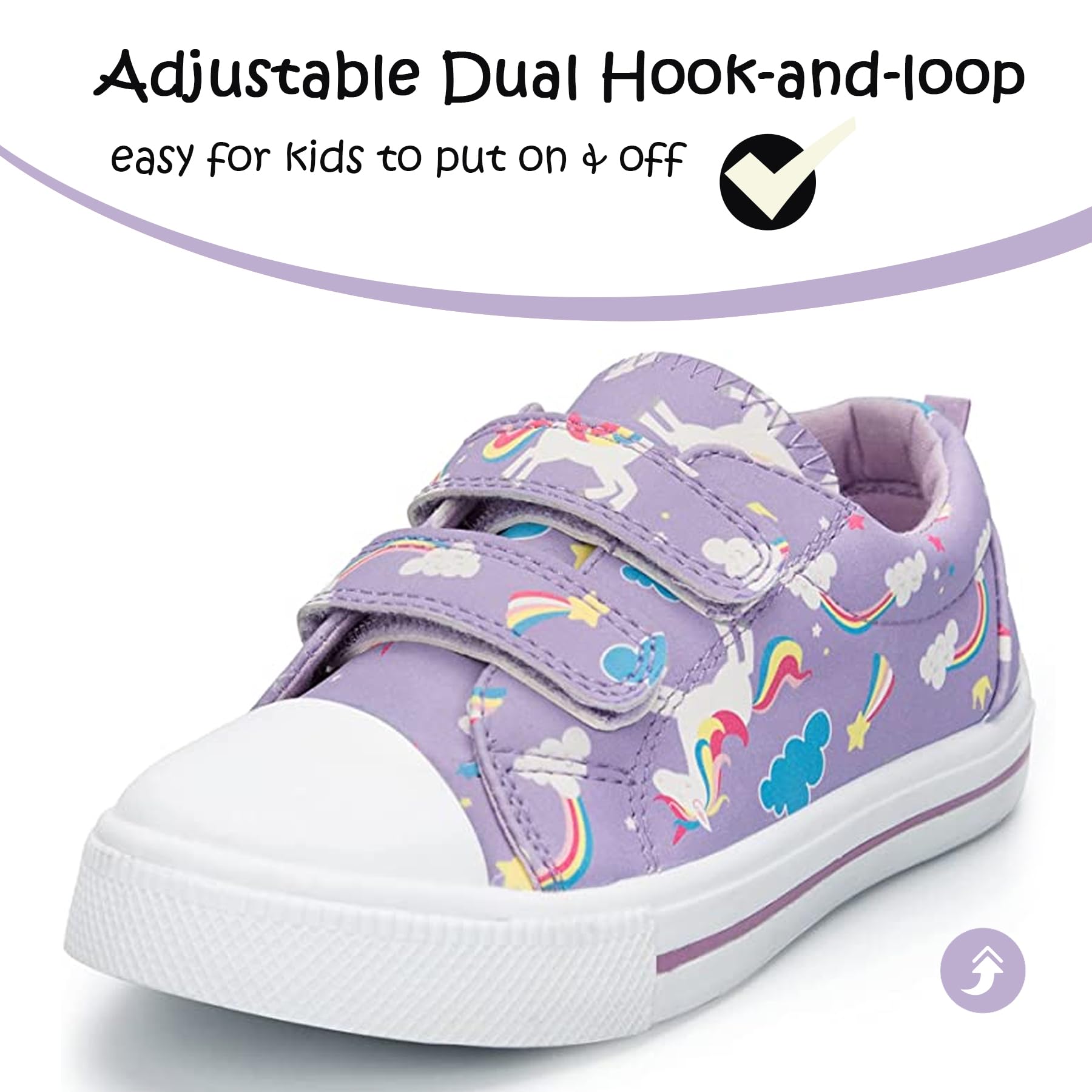 Purple Cartoon Unicorn Canvas Sneakers