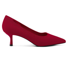 Dark 2" Kitten Heel Pointed Toe Dress Shoes Red