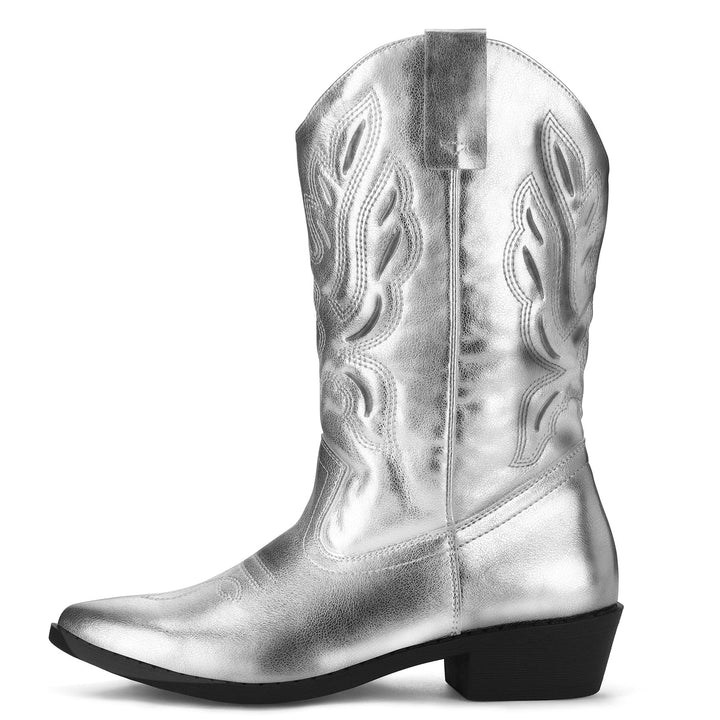 Western Embroidered Pointed Toe Cowgirl Boots