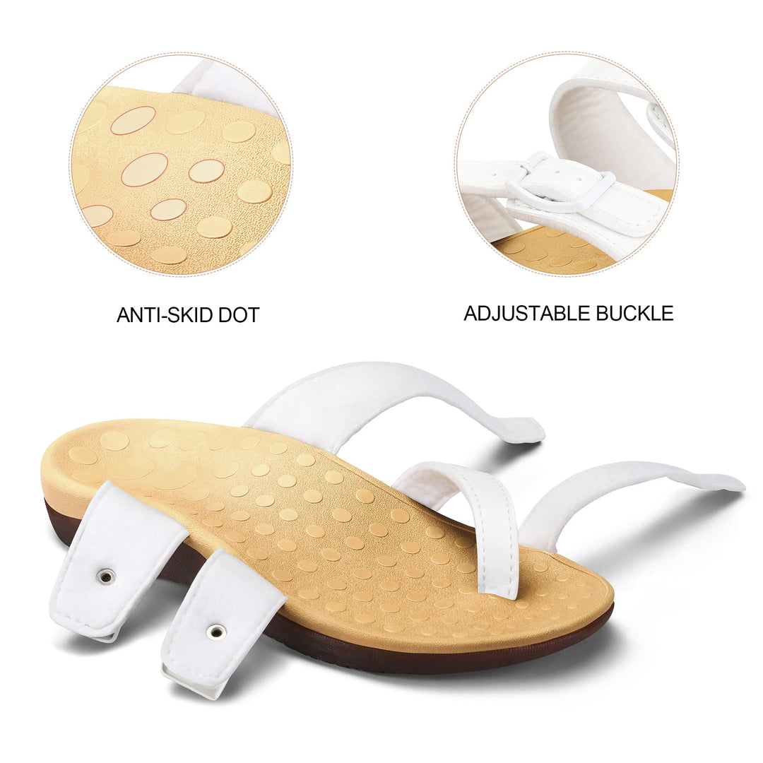 Orthopedic Arch Support Flip Flop Sandals White