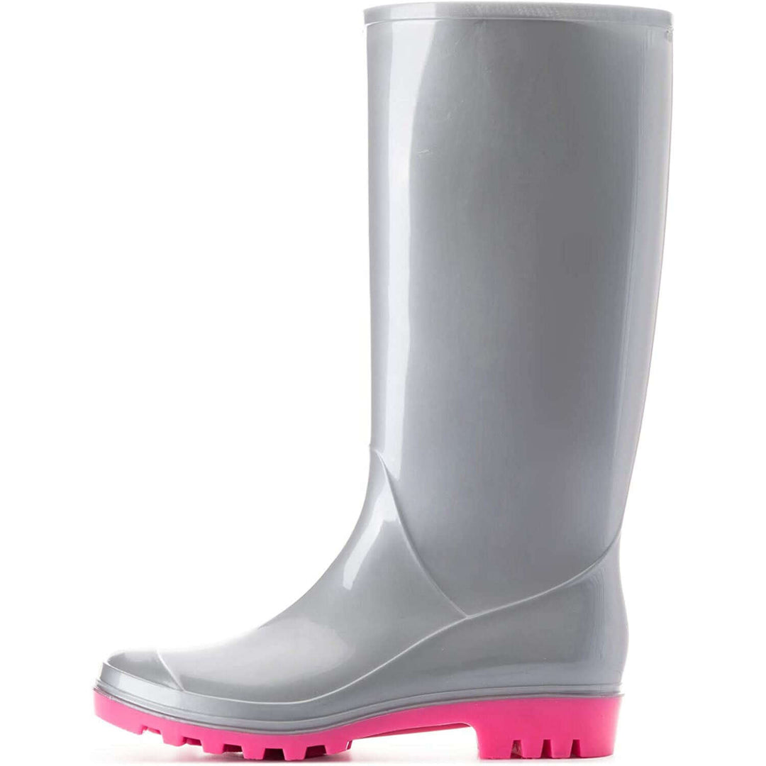 Matte Silver Glitter Rubber Waterproof Tall Rain Boots - MYSOFT
