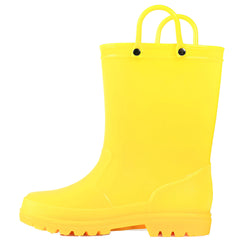 Solid Color Non-Slip Rain Boots With Handle