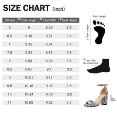 3.5" Adjustable Ankle Strap Block Heel Sandals
