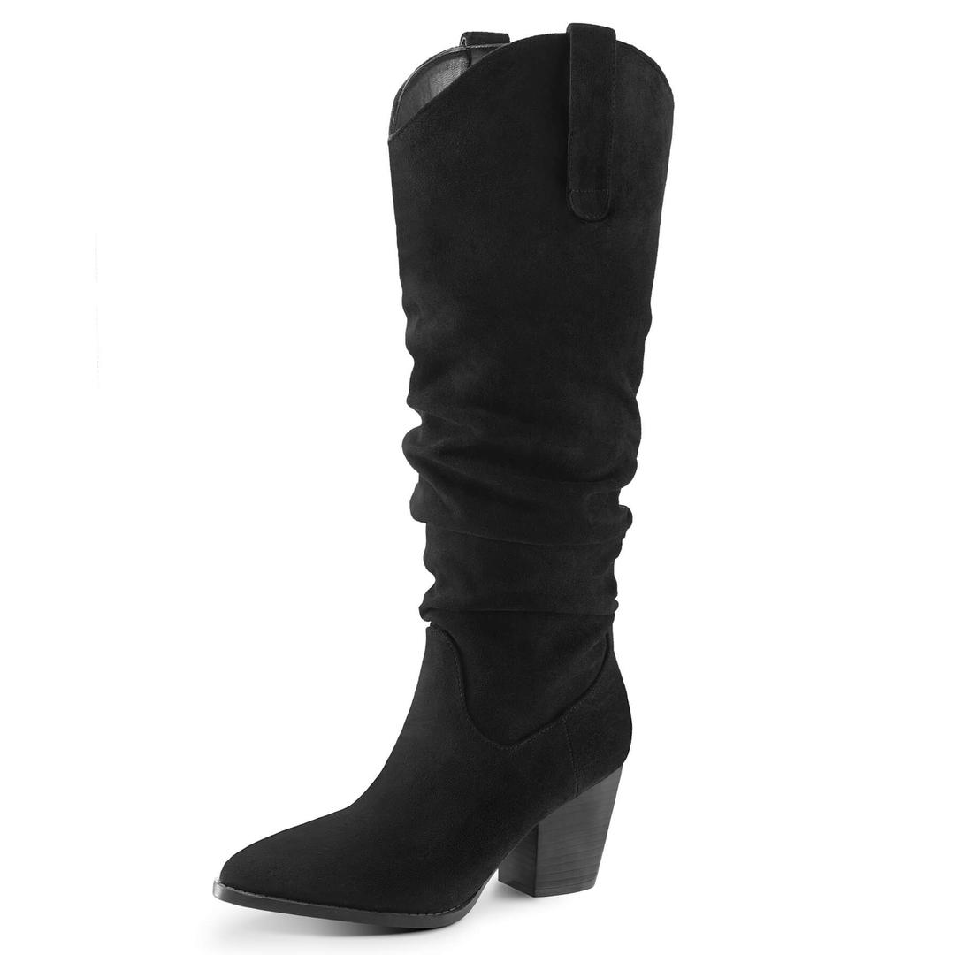 Micro Suede Track Knee High Boots - MYSOFT