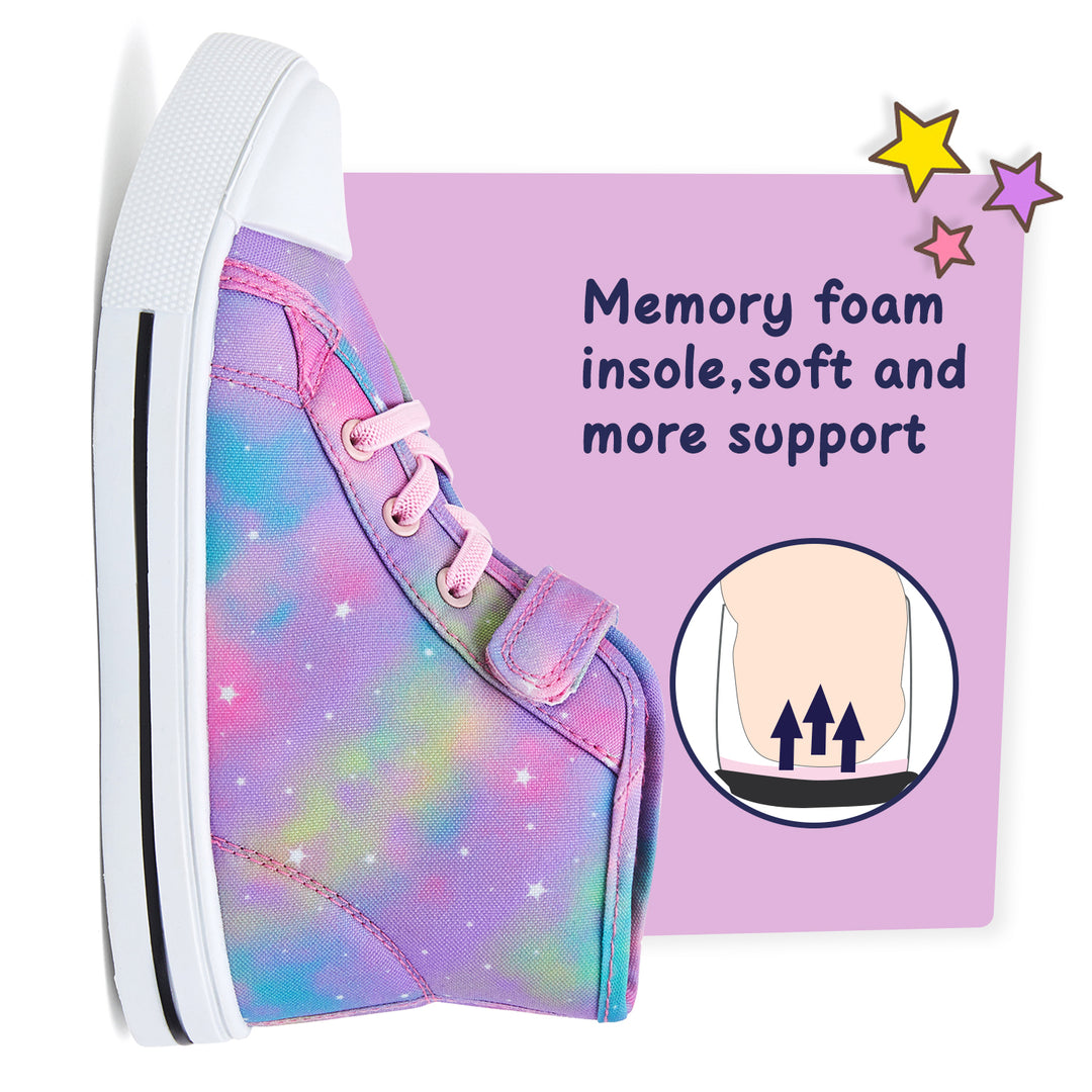 Colorful Swirled Stars High-Top Canvas Sneakers - MYSOFT