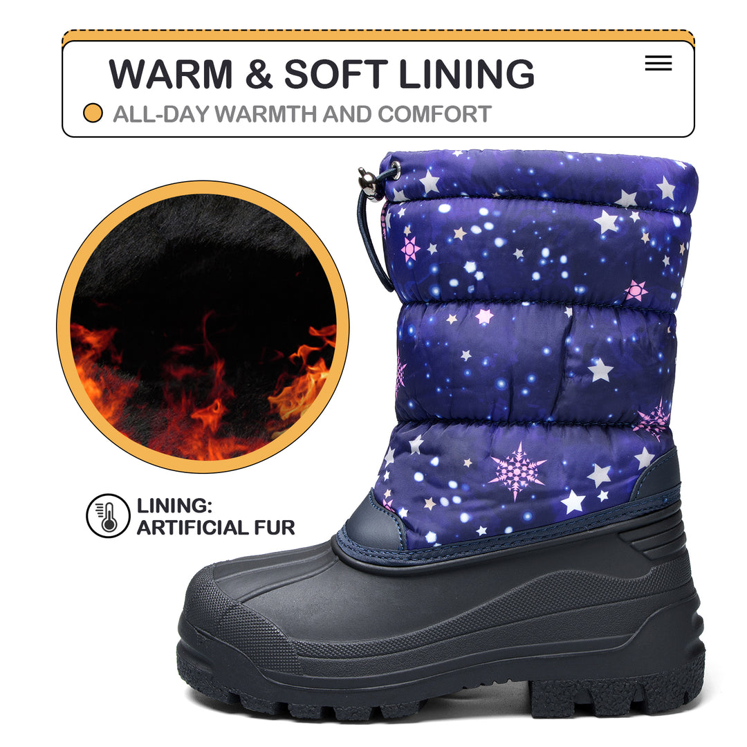 Purple Star Warm Waterproof Non-slip Snow Boots - MYSOFT
