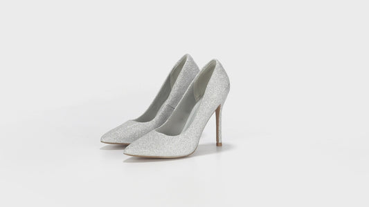 Glitter 4 Inch Pointed Toe Heel Dress Wedding Shoes
