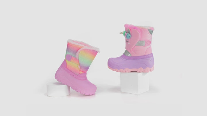 Gradient Glitter Flower Snow Boots