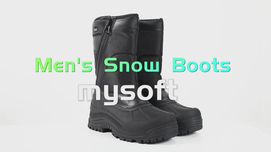 Fur Lined Thinsulate Insulation Waterproof Snow Boots Black Pu