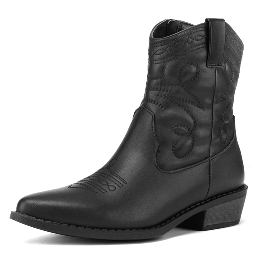 Fashion Low Heel Western Cowgirl Boots - MYSOFT