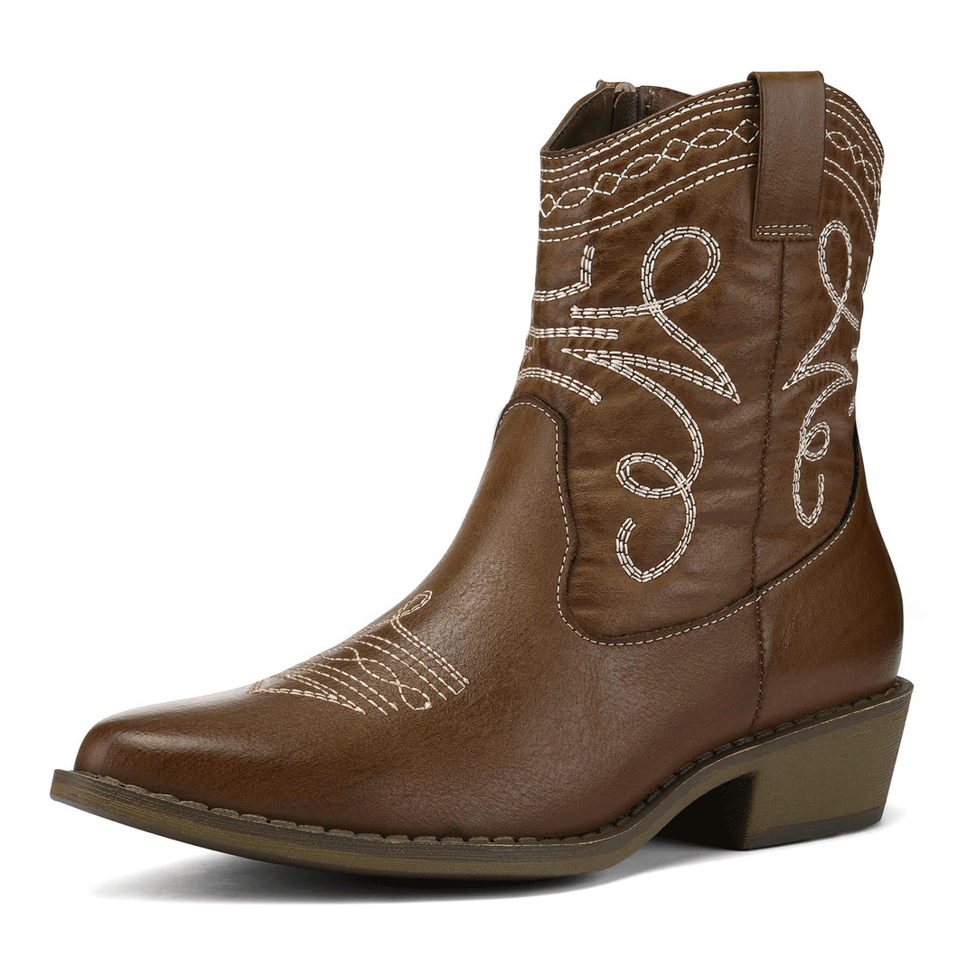 Fashion Low Heel Western Cowgirl Boots
