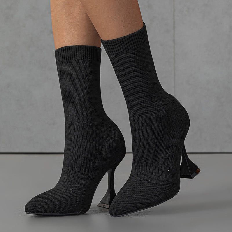 Mysoft Cup Heel Knitted Boots