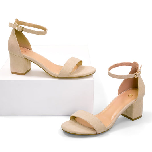 Fashion And Versatile Ankle Strap Low Heel Sandals - MYSOFT