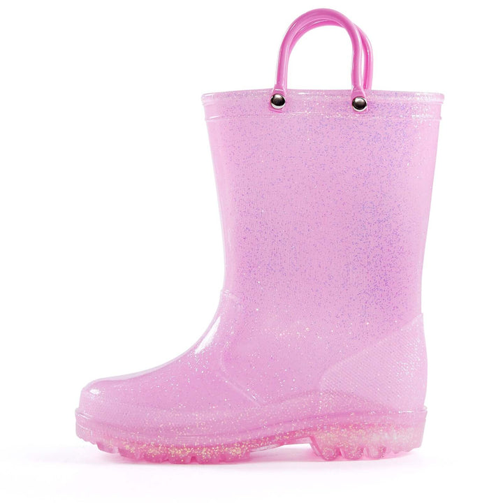 Pink/Purple/Silver Glitter Rubber Rain Boots - MYSOFT