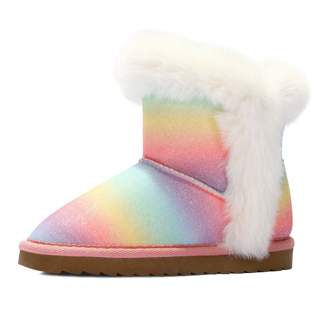 Iridescent Glitter Winter Warm Snow Boots - MYSOFT