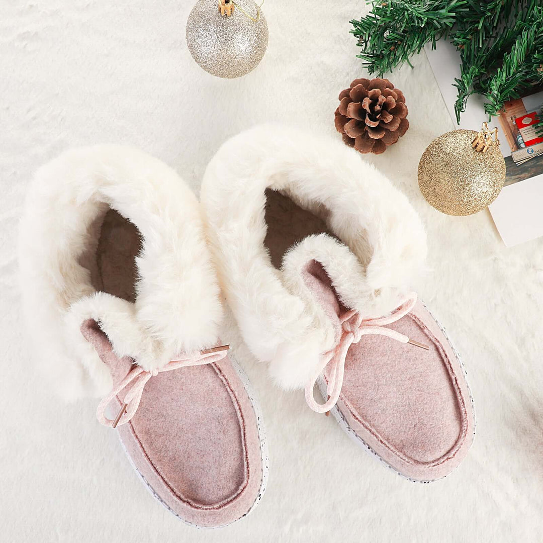 Cute Winter Pull-On Warm Fur-Lined Boots - MYSOFT