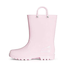 Solid Color Easy-on Handle Rubber Rain Boots - MYSOFT