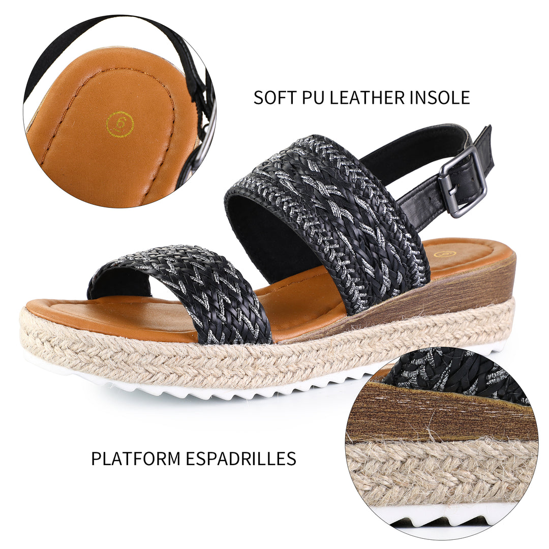 Braided Strap Comfort Pad Wedge Platform Sandals - MYSOFT