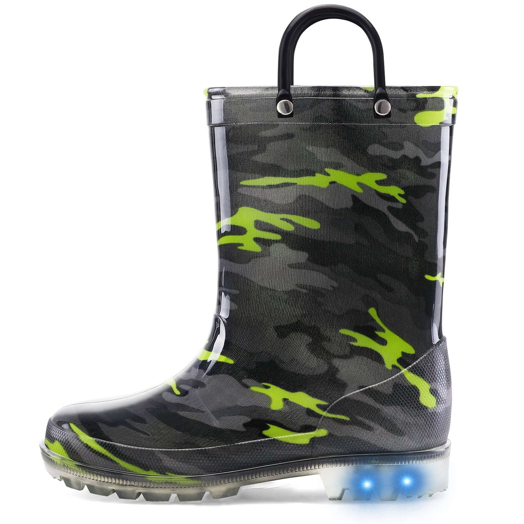Camouflage Lighted Waterproof Rubber Rain Boots - MYSOFT