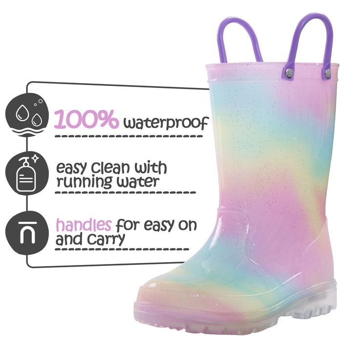 Rainbow Style Aurora Gradient Luminous Rain Boots