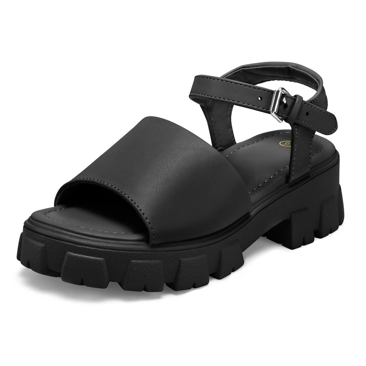 Adjustable Buckle Flange Platform Sandals - MYSOFT