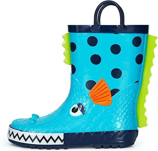 3D Croc Waterproof Blue Rubber Rain Boots - MYSOFT