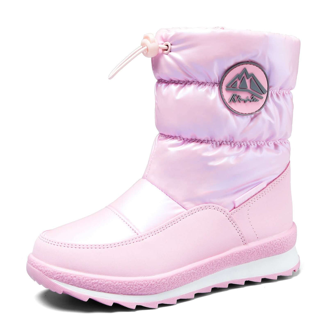 Pink/Purple/White Glossy Winter Waterproof Snow Boots