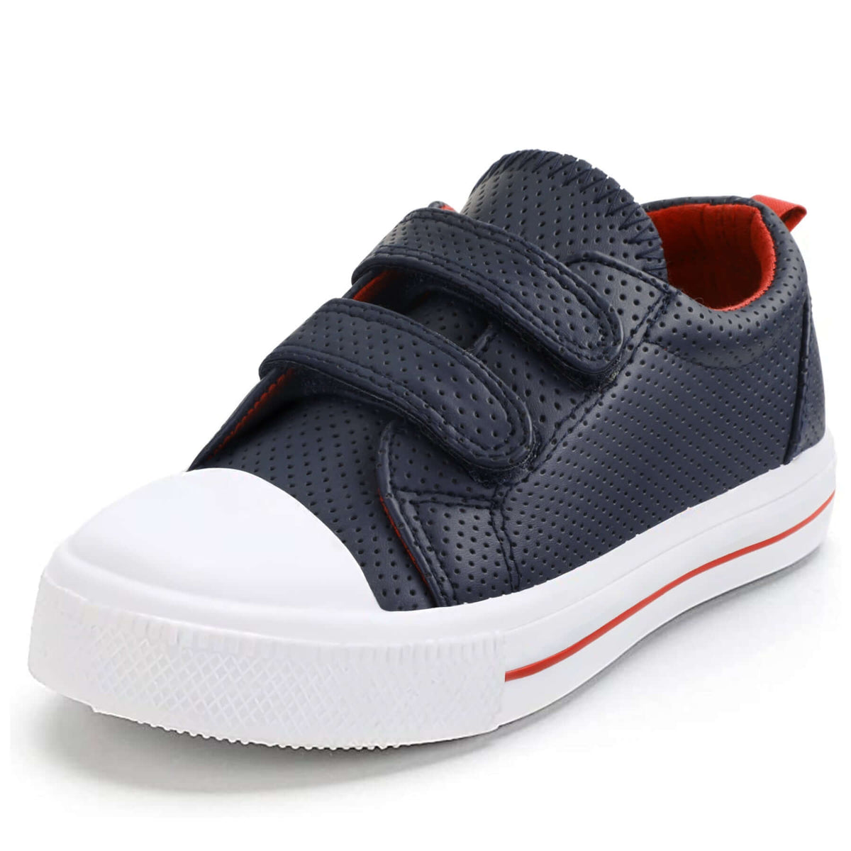 Navy Double Hook and Loop Canvas Sneakers - MYSOFT