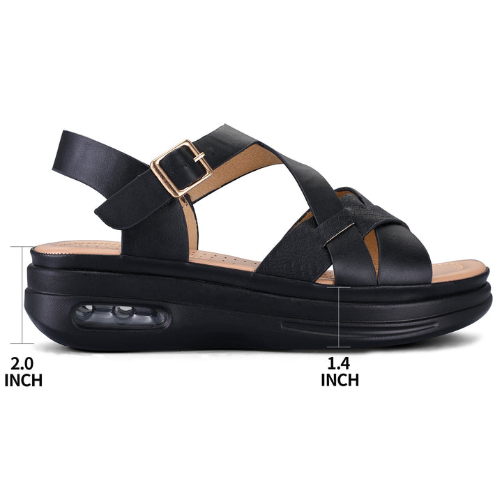 Air Cushioned Support Ankle Strap Dress Sandals - MYSOFT