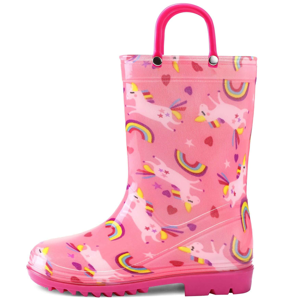 PVC Rainbow Unicorn Print Rubber Rain Boots - MYSOFT