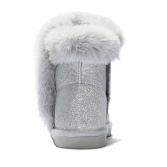 Silver Glitter Winter Warm Snow Boots
