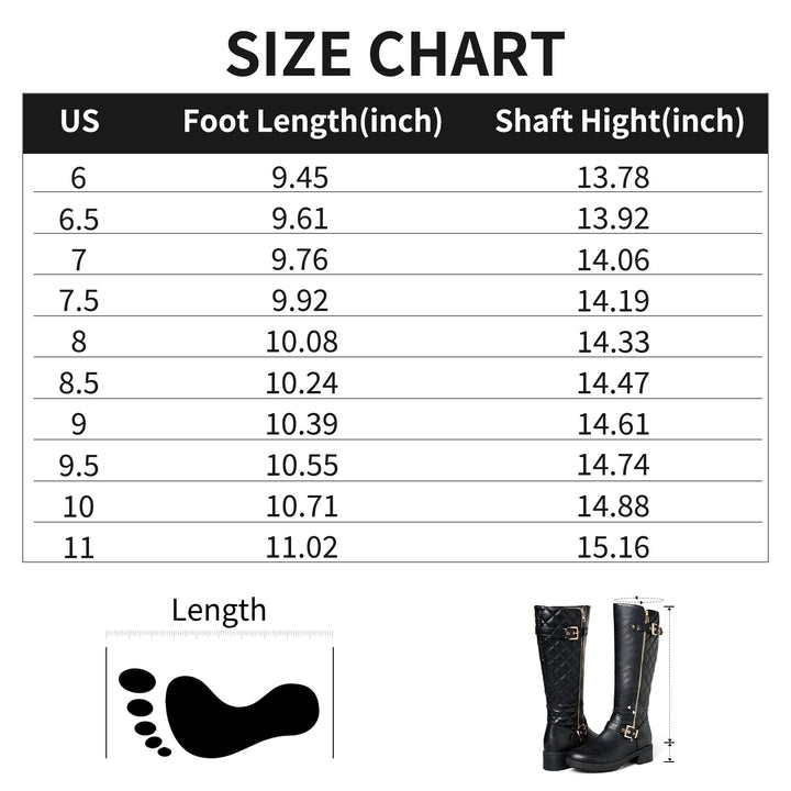 Buckle Side Zip Leather Knee High Boots - MYSOFT