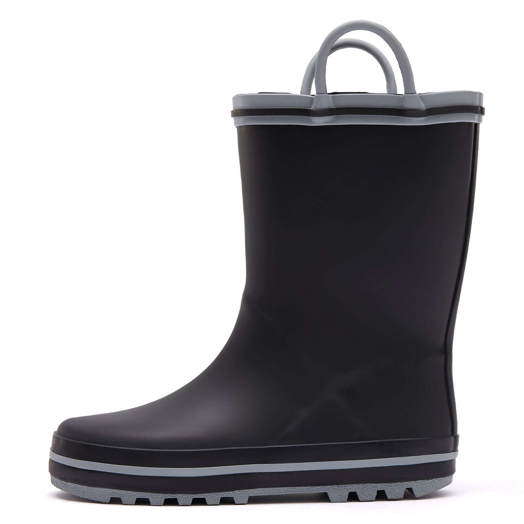 Plain Black Matte Waterproof Rubber Rain Boots - MYSOFT