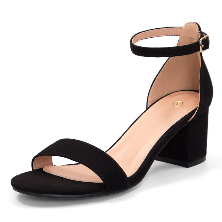 Fashion And Versatile Ankle Strap Low Heel Sandals - MYSOFT