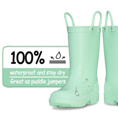 Simple And Cute Waterproof Rubber Rain Boots - MYSOFT
