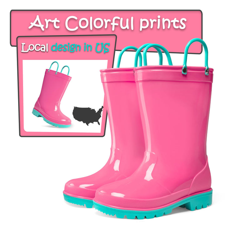 Bright Kids Rain Boots with Handle - MYSOFT