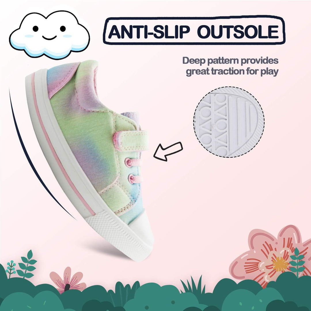 Colorful Hook and Loop Canvas Toddler Sneakers - MYSOFT