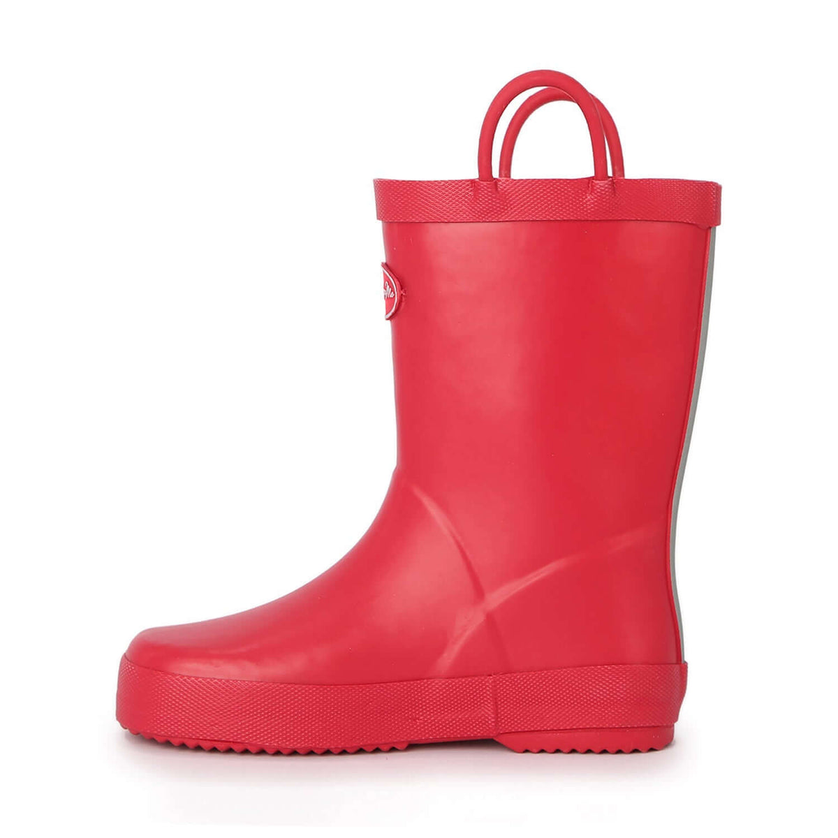 Pure Red Waterproof Rubber Rain Boots - MYSOFT