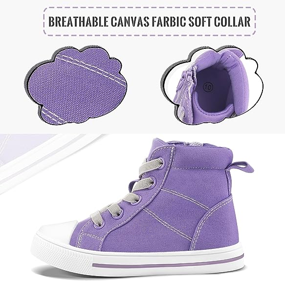 High Top Canvas Sneakers Purple