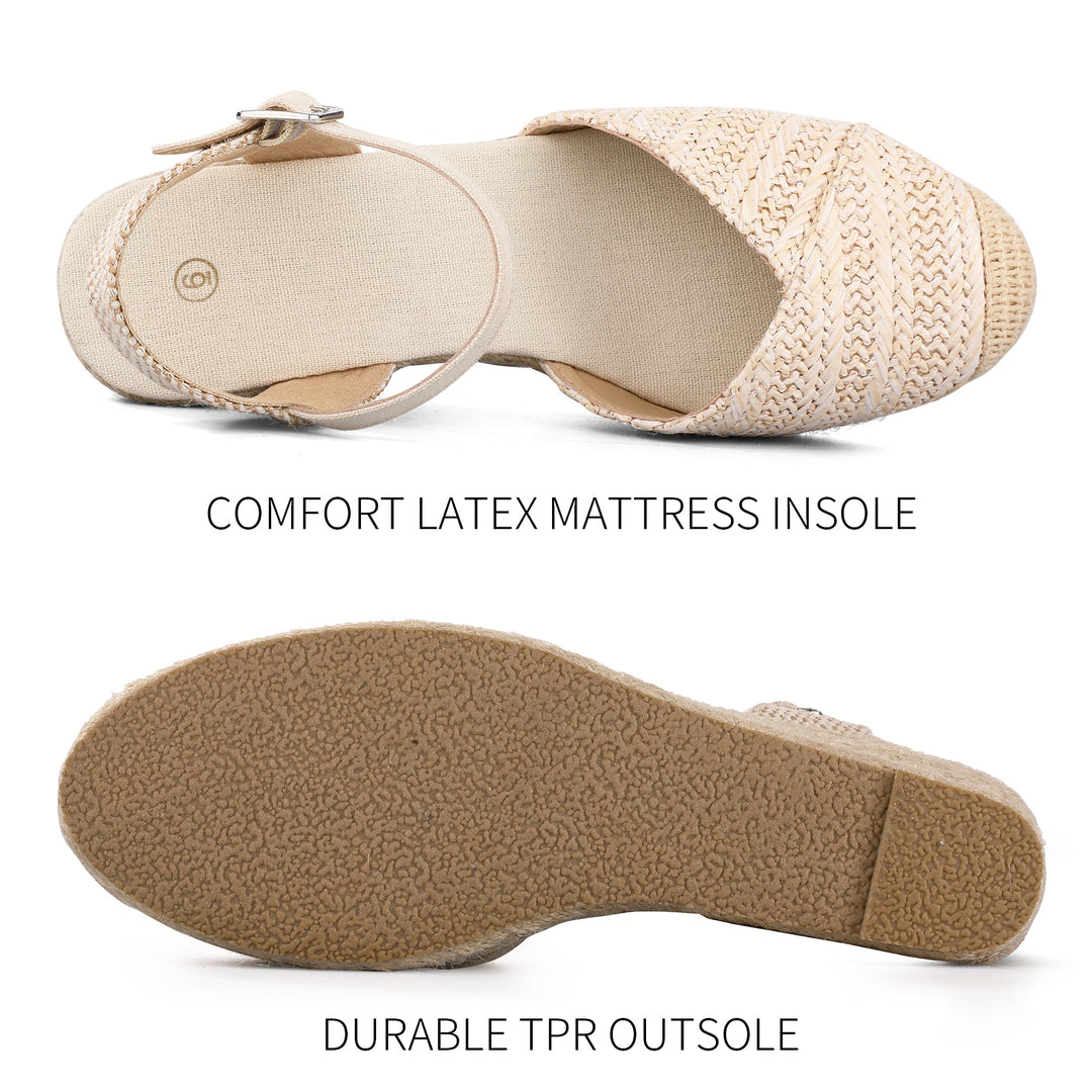 Comfort Closed Toe Espadrilles Wedge Sandals - MYSOFT