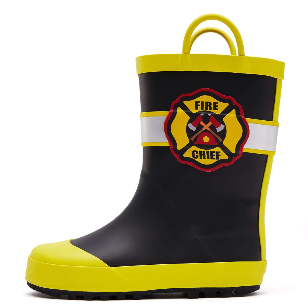 Cool Graphic Waterproof Black Rubber Rain Boots - MYSOFT