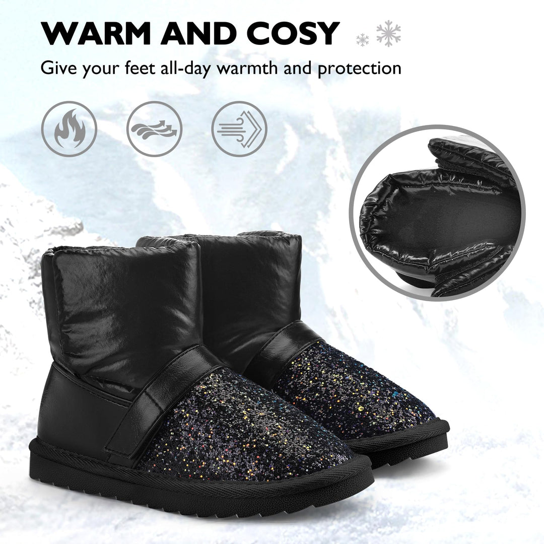 Glitter Warm Fur Lined Snow Boots