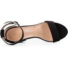 3.5" Adjustable Ankle Strap Block Heel Sandals - MYSOFT