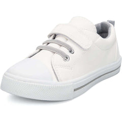 Single Hook and Loop Sneakers White/Black/Grey - MYSOFT