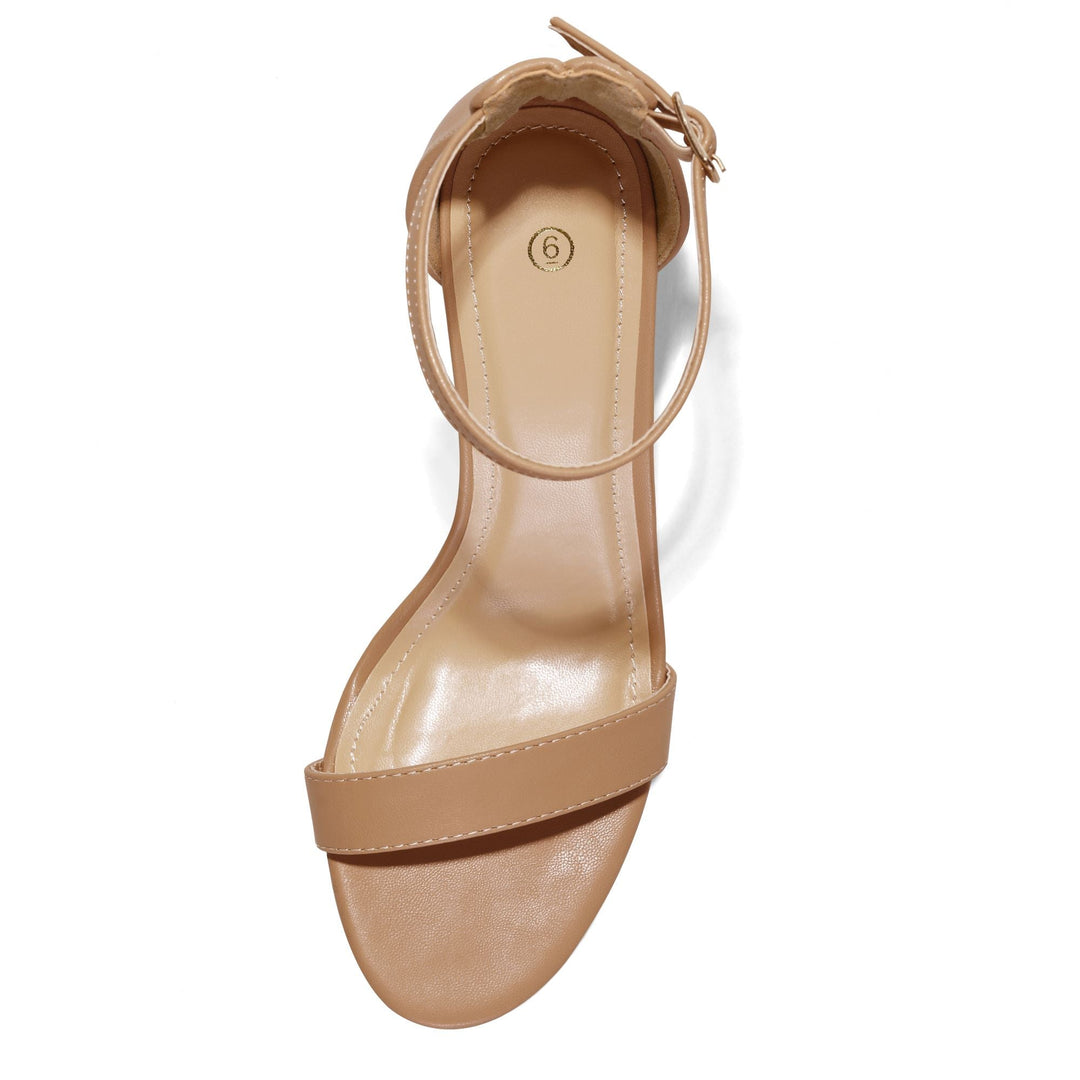 Basic Ankle Strap Open Toe Stiletto Sandals - MYSOFT