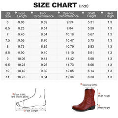 Western Low Heel Red Cowgirl Boots